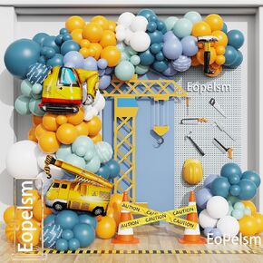 Race Car Balloon Garland Arch Kit 166PCS Dusty Blue Black Latex Balloon Wheel Checkered Foil Balloons for Race Car Two Fast Birthday Party Decorations