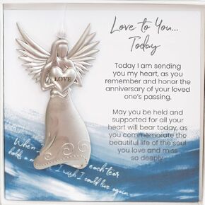 Gift for Anniversary Day of the Loss of a Loved one – Love Angel with Remembrance Sentiment in Loving Memory of Mom/Dad/Husband/Son/Daughter/Friend