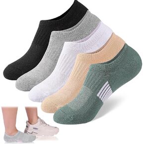 5 أزواج من الجوارب النسائية ذات القطع المنخفضة، جوارب كاحل رياضية غير مرئية مبطنة للجري والصالة الرياضية in Kuwait