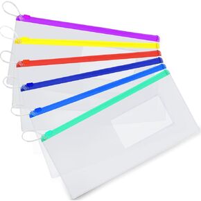 Timgle 200 قطعة من أكياس سحاب الأسنان مقاس 10 × 4 بوصة بقفل سحاب حقيبة حمل الأسنان مع حامل بطاقة العمل وحقيبة فرشاة الأسنان الشفافة لمنتجات صحة الأسنان وجوائز مكتب الأسنان، ألوان متنوعة