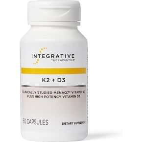 Integrative Therapeutics K2 + D3, Cardiovascular Support*, Bone Support*, Vitamin K2, Vitamin D3, 60 Capsules