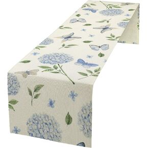 Retro Windmill Table Runner, Rustic Farmhouse Wood Grain Country Style Print Table Runner for Dinning Holiday Party Indoor Outdoor Decor, 13x36inch