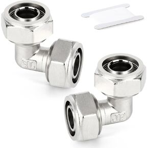 GASHER 2PCS Straight Fitting, 3/4" Tubing 3/4" NPT Male, Nickel Plated Brass, For Compressed Air Tube System