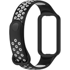 Replacement Band Compatible with Redmi Band 2, Replacement Silicone Wrist Strap Bracelet Band, Soft And Durable(Black+Gery)
