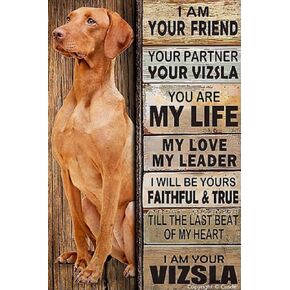 Cusde Dog Sign I Am Your Friend Gift for Vizsla Lovers Metal Tin Sign Vintage Retro Decorations Wall Art Posters Signs Gift for Bathroom Home Cabin Yard 8x12 Inch
