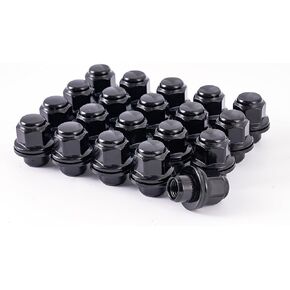M12x1.5 Lug Nut, 13/16" Hex OEM Mag Washer Style, 1.45 Inch Black 20pcs Lug Nuts for Camry Corolla ES250 Stock Wheel