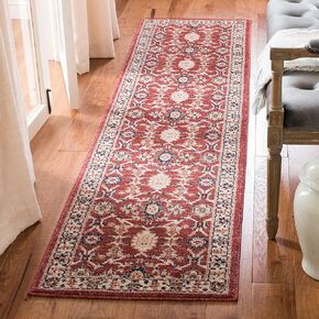 SAFAVIEH Charleston Collection Runner Rug - 2' x 8', Ivory & Red, Oriental Distressed Design, Non-Shedding & Easy Care, Ideal for High Traffic Areas in Living Room, Bedroom (CHL412A)
