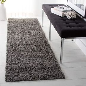 SAFAVIEH Athens Shag Collection Runner Rug - 2'3" x 6', Dark Grey, Non-Shedding & Easy Care, 1.5-inch Thick Ideal for High Traffic Areas in Living Room, Bedroom (SGA119C)