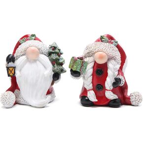 Hodao 2 PCS Christmas Gnomes Decorations Xmas Hat Gnomes Figurines Christmas Gnomes Decor Handmade Elf Scandinavian Tomte Gnomes States for Xmas Decor Gift - Christmas Party Gnomes Decor