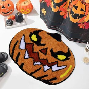 Halloween Bathroom Rugs, Black Red Skull Head Floor Mat Nightmare Before Christmas Home Decor Black Gothic Home Decor for Bathroom Machine Washble Soft and Non Slip Horror Carpet 22"x26"