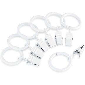 Iron Metal Curtain Clip Rings 1 Inch Interior Diameter, Set of 20 (Chrome, 20)