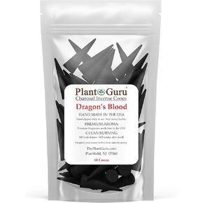 Dragons Blood Charcoal Incense Cones 2" TOPFLOW - 60 Pack Bulk - Natural Scented Cones Handmade Hand Dipped