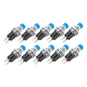 MECCANIXITY 10 Pcs 1A 250V AC 7mm Mini Momentary Push Button Switch SPST NO Red Switch Button with Soldering Foot for Electronic Devices