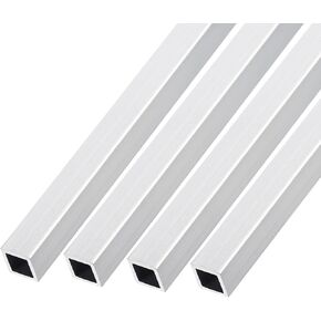 METALLIXITY Square Aluminum Tube (12mm x 12mm x 1mm x 300mm) 6Pcs, 6063 Aluminum Tubing - for Home Furnishing, Machinery