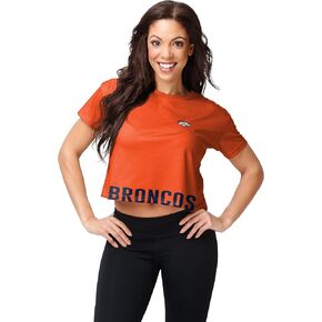 FOCO Women's NFL Team Logo Ladies Fashion Crop Top Shirt, Bottom Line, Medium