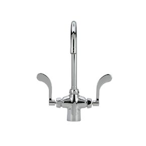 Zurn Z826B4-XL Double Lab Faucet with 5-3/8" Gooseneck and 4" Wrist Blade Handles, Chrome