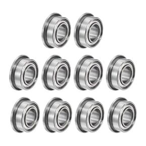 uxcell MF105ZZ Flanged Ball Bearing 5mmx10mmx4mm Double Metal Shielded (GCr15) Chrome Steel Bearings 10pcs