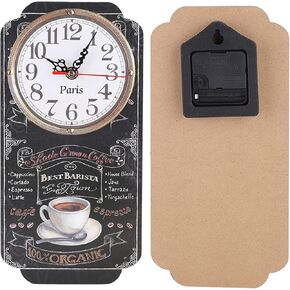 Wall Clock Rectangular Wall Clock Bar Cafe Wall Clock Kitchen Wall Decor Retro Time Tool Hanging Clock for Kitchen Living Room Bedroom Bar Cafe Home Decor
