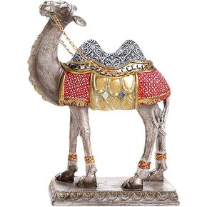 Safari Animals Camel Statue 10.2 Inches Resin Home Decorations Collectible Home Decor Contemporary Modern Colorful Bookshelf Decor Accents
