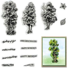 Spring Sunflowers Background Clear Stamps for Card Making and Journaling, Thanksgiving Flowers Silicone Stamps Floral Leaves Rubber Stamps for Scrapbooking DIY Cards Album Crafts Supplies