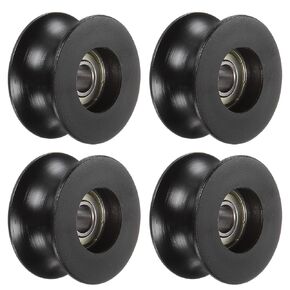 uxcell 6pcs U Type Groove Pulley Black Nylon Guide Rolling Bearing 8x40x20.5mm U Groove Roller Wheel for Door Window or Drive Mechanical Equipment