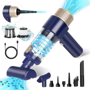 Car Vacuum Portable Cordless, 15000 Pa Vacuum Cleaner and Air Duster, Handheld Car Vacuum Cleaner with Led Light and Multi-Nozzles Mini Car Vacuum Cleaner for Car Pet Home Office