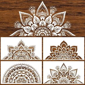 8 Pieces Mandala Stencil Reusable Mandala Painting Templates Floral Design Stencil Mandala Drawing Craft Stencil for DIY Wall, Tile, Furniture, Canva, Outdoor Indoor Decoration
