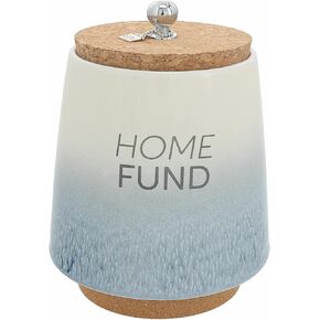 Pavilion Gift Company Home-6.5" Ceramic Savings Bank, Blue, Beige, Brown