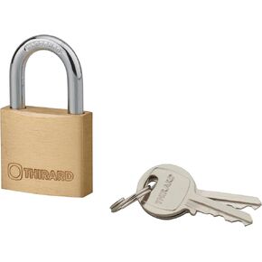 Type-1 Brass Padlock - Reinforced Pin Mechanism - Heavy-Duty Weatherproof Lock for Sheds, Lockers, Gates, and More - Keyed Alike - Single Pack