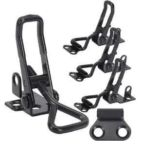 Heavy Duty Toggle Latch Clamp 4003 Style,1320lbs Holding Capacity Adjustable Toggle Clamp, Pull Action Latch with Catch Plate, Large Hasp Clamp For Trunk, Jig, Smoker Door and Tool Boxes