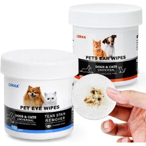 OPULA Dog Ear Cleaner Wipes, 300 Counts Cat Ear Cleaning Wipes,Otic Cleanser Pads Pet Wipes, Dogs&Cats Universal in Saudi Arabia