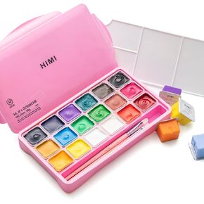 HIMI Metallic Gouache Paints Set, 18 Colors, 30g, 18 US fl oz, X ALIEN FRENS,Non Toxic Paint for Canvas and Paper, Art Supplies for Professionals, Students
