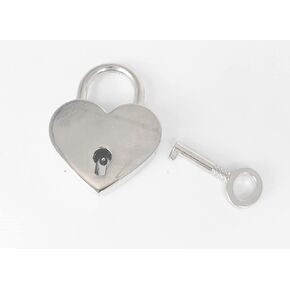 BeeSpring 1 قطعة ارتفاع مصقول على شكل قلب هيكل عظمي قفل مفتاح، استبدال حقيبة يد، قفل القوس الزفاف - اللون الفضي in Kuwait