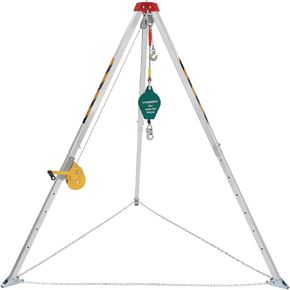 Confined Space Tripod Kit with 1200 LBS Lifting Winch and Fall Arrester, Sewer Rescue Tripod with Safety Self-Locking Device