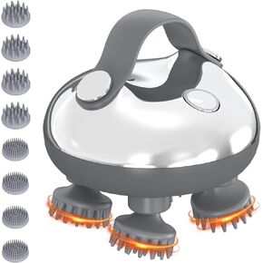 ORIA Electric Cat Massager, Handheld Cat Head Massager, Waterproof Pet Massager with 8 Massage Heads, 3 Modes, Type-C Charging Port, for Relieving Stress, Strengthen Bonding