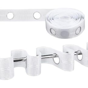 NBEADS 21.9 Yards Curtain Eyelet Tapes, Curtain Heading Tape White Curtain Pleating Tape Eyelet Curtain Tape Grommet for Curtains Header DIY Accessories Home Stitching Decoration, 180 Grommet