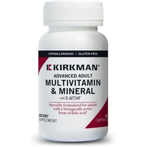 Kirkman - Advanced Adult Multivitamin & Mineral with 5-MTHF - 180 Capsules - Potent Broad Spectrum Vitamin/Mineral Supplement - Supports Cell Turnover - Hypoallergenic