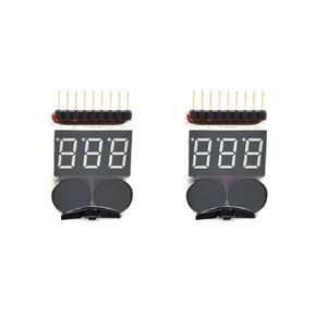 Battery Tester Monitors Low-Voltage Buzzer Alarm Voltage Detector, Suitable for Model Airplane Lithium Battery Tester/Power Display/Over-Discharge Protector 1-8s Lithium-ion Battery Voltage Tester