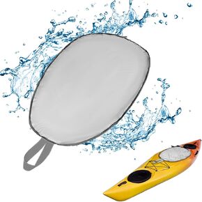 1pc Kayak Cockpit Cover, Oxford Kayak Seat Cover with Elastic Band Waterproof Kayak Canoe Cockpit Cover Adjustable Kayak Cockpit Protector Seal Cockpit Cover for Most Kayaks (Gray)