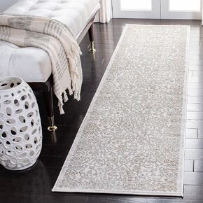 سجادة SAFAVIEH Princeton Collection - 2 × 7 بوصة، بيج ورمادي، تصميم تجريدي حديث، مثالية للمناطق ذات حركة المرور العالية في غرفة المعيشة وغرفة النوم وتناول الطعام (PRN714A-27)