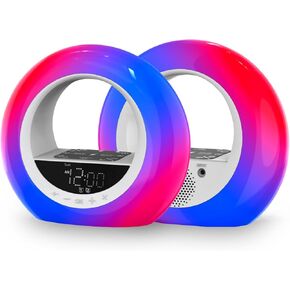 ساعة منبه لشروق الشمس من OMEO مع شحن لاسلكي للنوم الثقيل، ساعة منبه لأشعة الشمس للبالغين، ساعة منبه خفيفة مع صوت مهدئ و16 تأثيرات إضاءة ناعمة، هدية مثالية in Kuwait