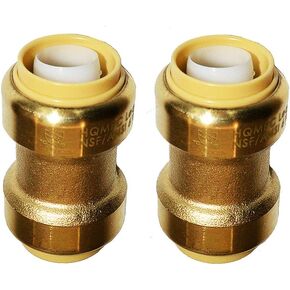 HQMPC Pex Fitting 3/4" Pex Tee Push Fit Plumbing Tee, Push-to-Connect Plumbing Fittings, Brass Pipe Connector T Fittings for Copper, PEX, CPVC, No Pb (6pcs, 3/4 Inch)
