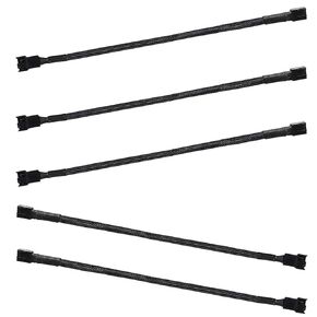 5 Pack 4Pin PWM Fan Splitter Cable, Sleeved Braided Adapter Computer PC Fan Power Extension Cable Converter for Computer ATX Case 4-Pin/3-Pin Cooling Fan Cable (10.6")