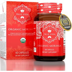 Organic Moringa Capsules Organic - Moringa Oleifera Capsules | Natural Herbal Supplement from Moringa Leaves | Certified USDA Organic | Vegan | Moringa Leaf Capsules Superplant | 60 Moringa Pills