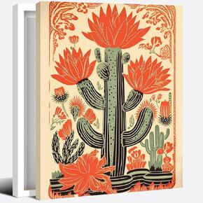 Mexican Desert wall art Green Plant Vintage Colorful Southwestern Canvas cactus decor Rustic Desert Art Botanical Cactus Print 8x10inch Unframed