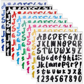 238pcs Glitter Rhinestone Alphabet Letter Stickers 7 Sheets Letters Self-Adhesive Sticker Large Bling A-Z Words Stickers Acrylic for Clothing DIY Art and Craft(Silver)