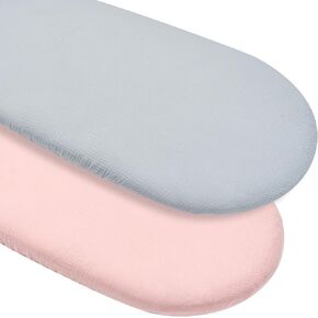 Muslin babytino Muslin Bassinet Sheet for Baby Boy and Girl,Super Soft Bedside Bassinet Sheets Fitted for Oval, Rectangle and Hourglass Mattress Pad, Breathable and Wash Machine Sheets, 2 Pack