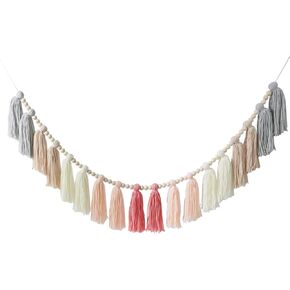Colourful Boho Room Decor Tassel Garland for Home Office or Classroom Chic Wall Tassle Decorations Rainbow Ideal for Kids or Nursery Room Modern Decorative Accessory