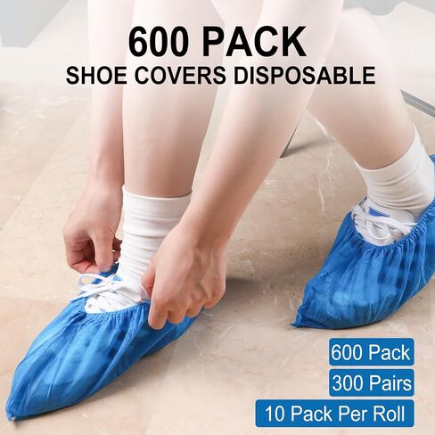120 Pack(60 Pairs) Shoe Covers Disposable, Non-woven Fabric Shoes Covers for Indoor, Blue Durable & Reusable Disposable Boot & Shoe Covers, Larger Size Fits Various Shoes in Saudi Arabia