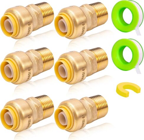 Pex Fitting Straight Coupling Push Fit PEX Fittings，Straight Connector Plumbing Fitting, Male Adapter 3/4 x3/4 Inch Push Fit PEX Fittings，Push-to-Connect Copper, CPVC,Lead-free(2-Pack) in Saudi Arabia